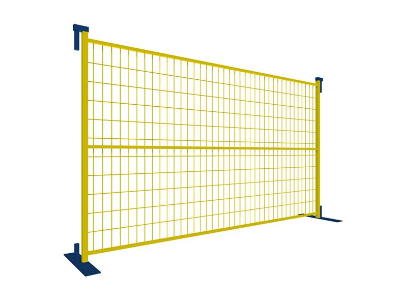 A drawing of 6' × 10'Canada temporary fence with horizontal .
