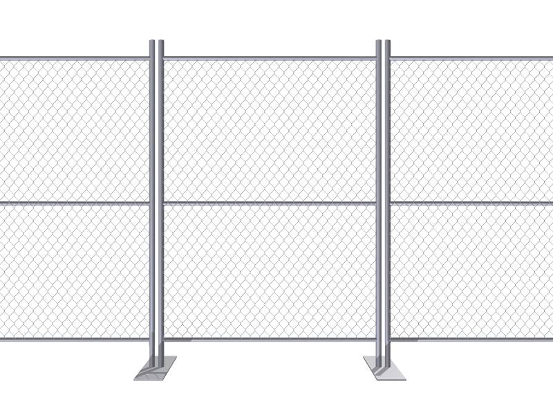A drawing of crowd control barriers with pedestrian gate.