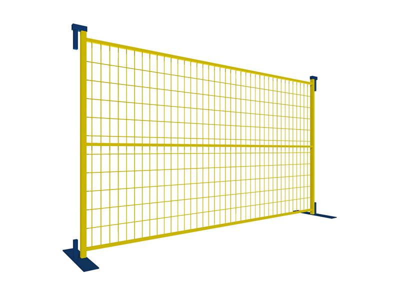 A drawing of 6' × 10' Canada temporary fence with horizontal support.