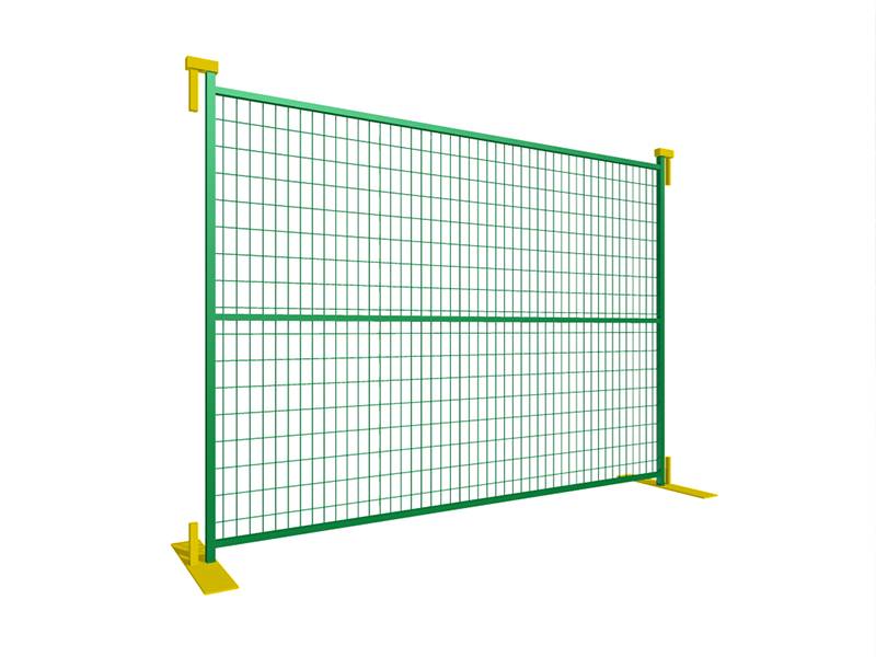 A drawing of 6' × 8'Canada temporary fence with horizontal .