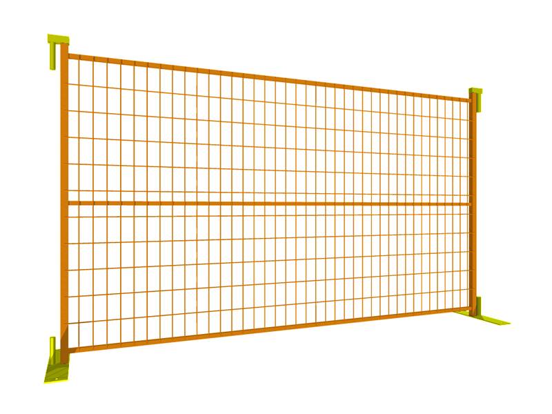 A drawing of 6' × 9.5'Canada temporary fence with horizontal .