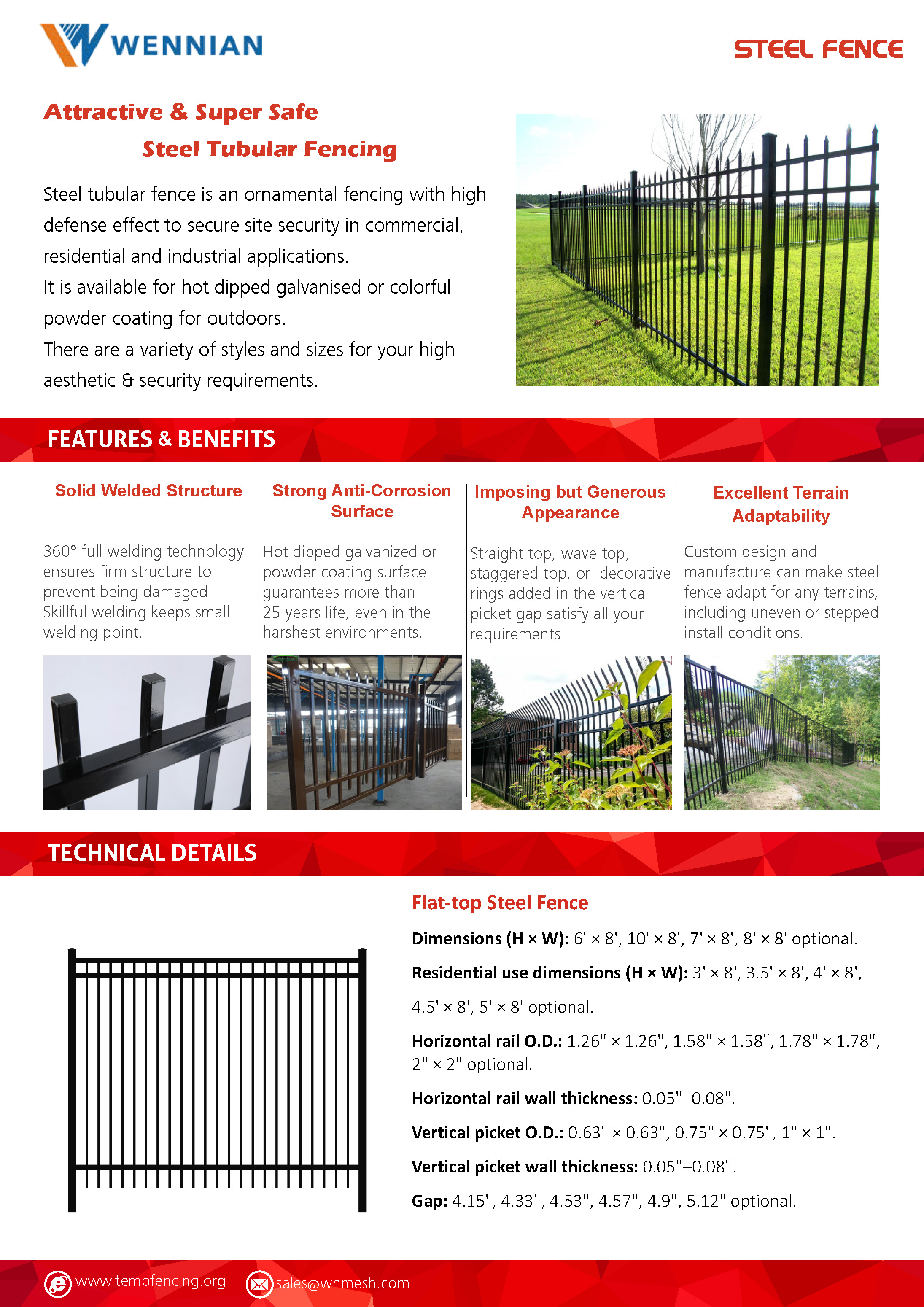 Several steel fences are surrounding the residence on the grassland.