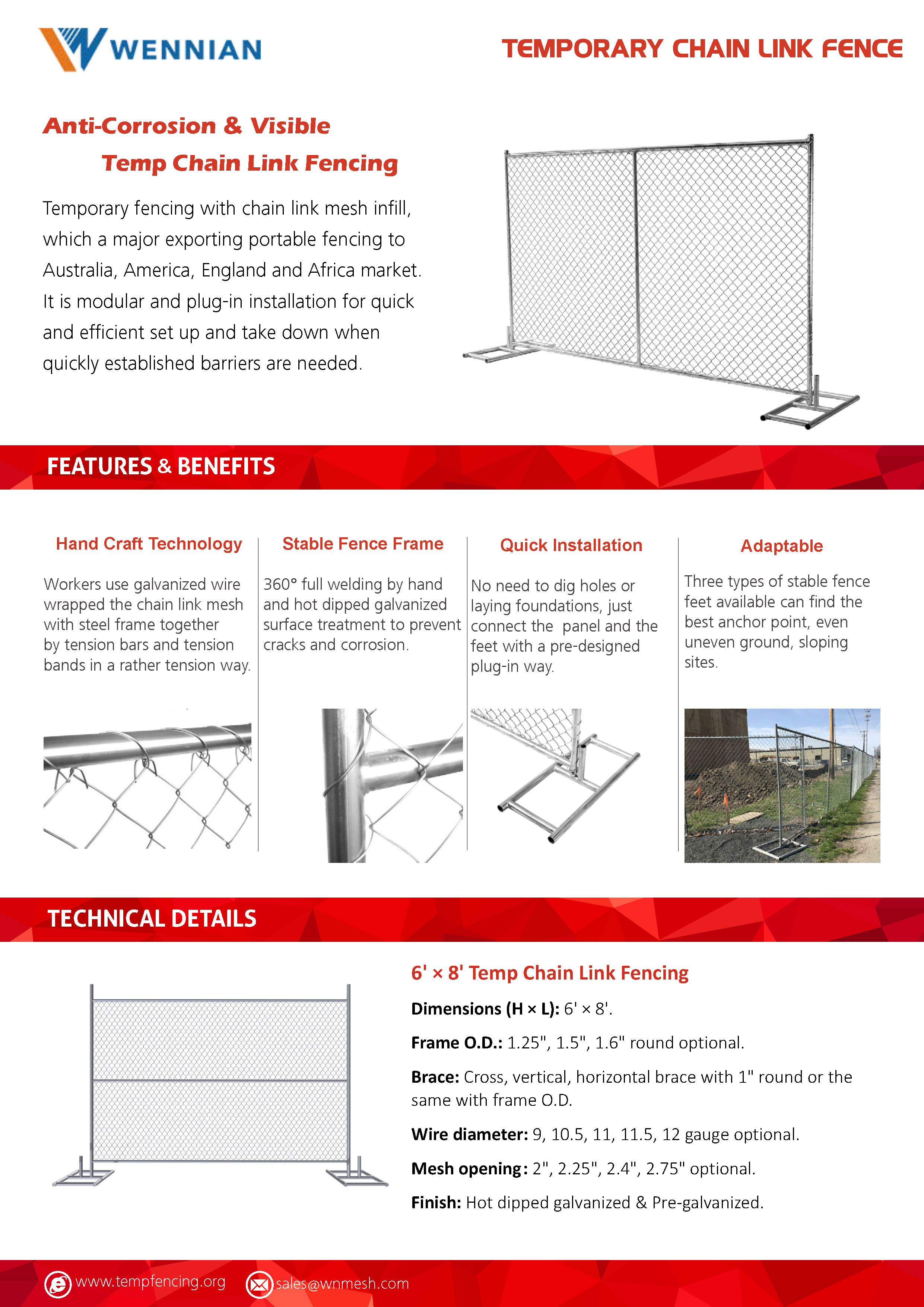 A line of temporary chain link fencing on white background.